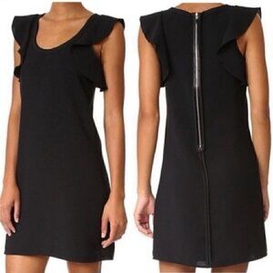 Elizabeth and James Dillon Black Flutter Sleeve Sheath Dress